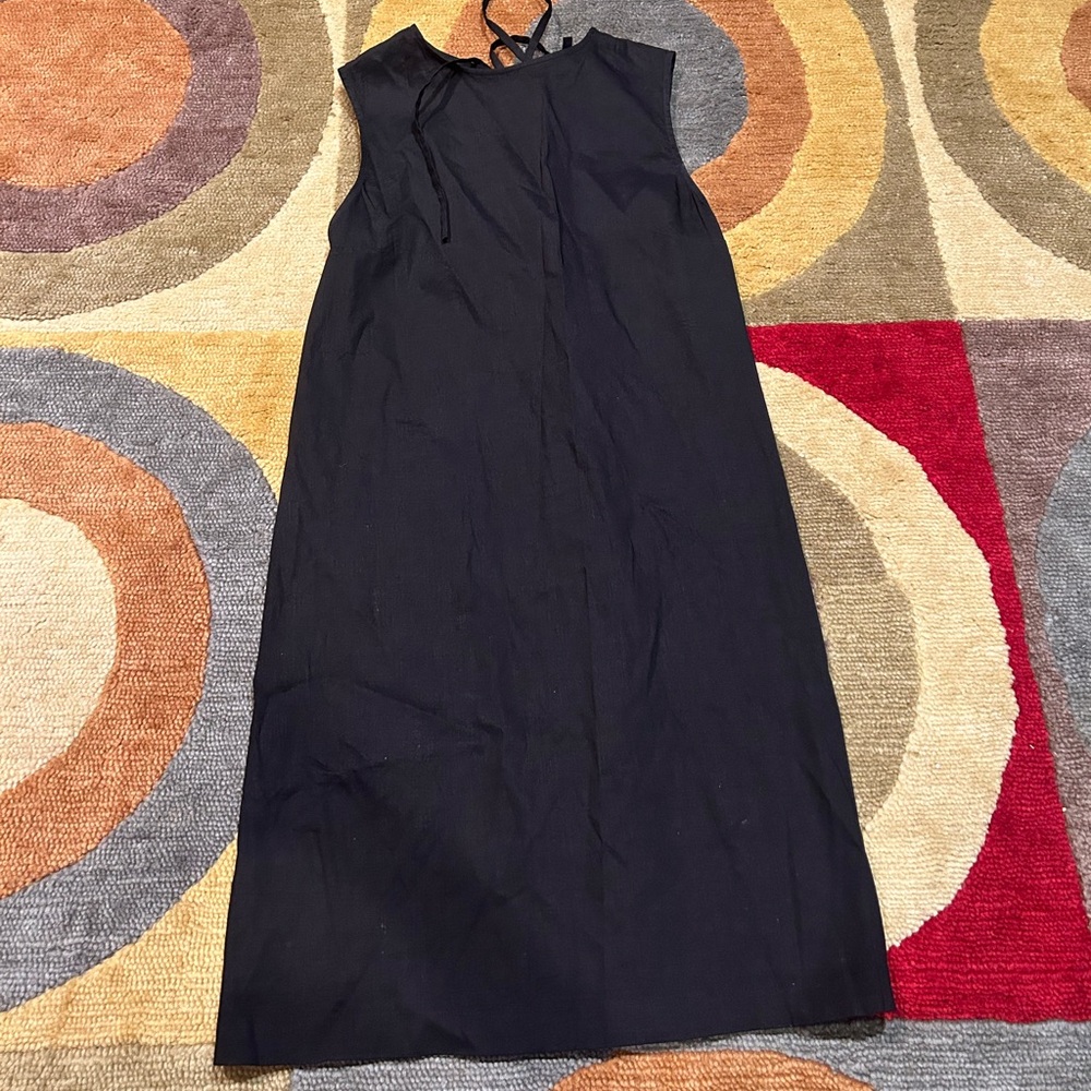 NWOT Theory Keshelle Black Back Lace Up Sleeveless Dress Above The Knee Size 6